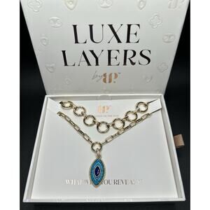 Bomb Party Luxe Layers Turquoise Magnesite, LC Sapphire Quartz, Diamond CZ Gold